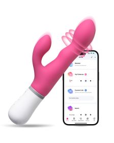 adulLOVENSE Nora Rabbit Vibrator with APP Control, Pink Vibrator Rabbit with Dual Motor, Clitoral Stimulator Dildo Massager