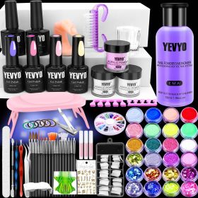 Acrylic Nail Kit W UV Light,w 24 Glitter Colors Acrylic Powder Monomer Liquid