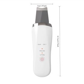 Electric Ultrasonic Skin Scrubber Face Spatula Home Ultrasonic Skin Scrubber Facial Cleaner Handheld Mini Derma Galvanica Tightening Face Scrubber Mac (Option: Wihie)