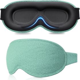 3D Sleeping Mask 100% Blockout Light Sleep Mask For Eye Soft Eye Mask for Travel Eyeshade Night Breathable Blindfold Slaapmasker (Color: Type-C-Green)