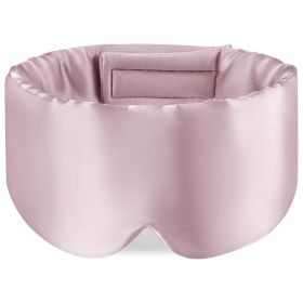 100% Mulberry Silk Sleeping Mask Eyepatch Blocking Light Eyemask Soft Padded Travel Sleeping Aid for Sleep Patch Slaapmasker (Color: Pink)