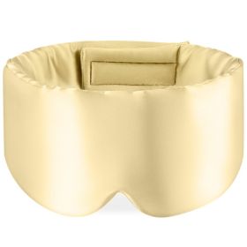 100% Mulberry Silk Sleeping Mask Eyepatch Blocking Light Eyemask Soft Padded Travel Sleeping Aid for Sleep Patch Slaapmasker (Color: Beige)