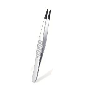1/4 Pieces Tweezers With Rubber Tips Tweezers Rubber PVC Silicone Coated Non Marring Flat Tip Bent Tip Tweezers Tipped Tweezers (Color: 1pcs Black-J)