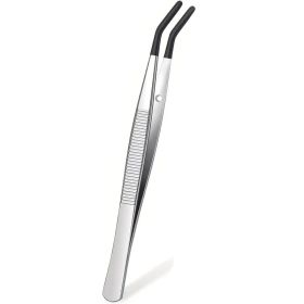 1/4 Pieces Tweezers With Rubber Tips Tweezers Rubber PVC Silicone Coated Non Marring Flat Tip Bent Tip Tweezers Tipped Tweezers (Color: 1pcs Black -X)
