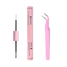 Lash Bond and Seal 10ml Individual Lashes Glue and Seal Super Strong Hold Lash Extension and Lash Glue Remover 5ml Tweezers Kit (Color: BOND Tweezers)
