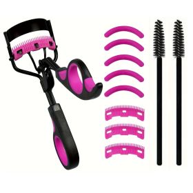 11/16PCS Eyelash Curler with 10pcs Replacement Pads Women Professional Eyelashes Curling Tweezers Clips Lasting Eye Makeup Tools (Color: yellow)