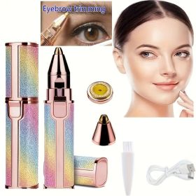 Stainless Steel Eyebrow Trimmer Scissors & Comb Set - Precision Grooming Tool for Men and Women - Effortless Hair Removal (Color: colorful)