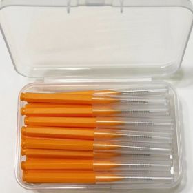 30/80/150/160Pcs I-type push pull interdental brush 0.6-1.5Mm Cleaning Between Teeth Oral Care Orthodontic I Shape Tooth Floss (Color: 30pcs 0.9 mm orange)