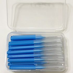 30/80/150/160Pcs I-type push pull interdental brush 0.6-1.5Mm Cleaning Between Teeth Oral Care Orthodontic I Shape Tooth Floss (Color: 30pcs 1.2 mm Blue)