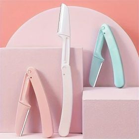 Stainless Steel Eyebrow Trimmer Scissors & Comb Set - Precision Grooming Tool for Men and Women - Effortless Hair Removal (Color: 3pcs duose)