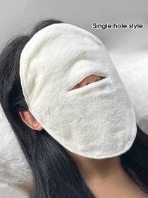 Hot compress towel hanging ear soft skin-friendly steam heating cold hot compress face towel wet compress irrigation face towel (Color: Single hole)