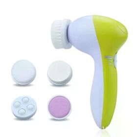 5 in 1 Facial Cleanser Pore Cleanser Face Massager Deep Electric Cleansing Brush Pore Cleaner Blackhead Remover Skin Beauty Care (Color: green)