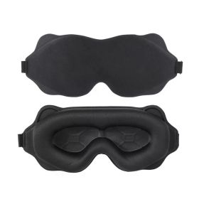 3D Sleeping Mask Block Out Light Soft Padded Sleep Mask For Eyes Slaapmasker Eye Shade Blindfold Sleeping Aid Face Mask Eyepatch (Color: Black)