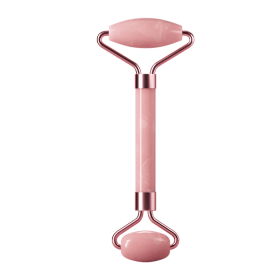 1Pcs Pink Natural Jade Roller for Face - Jade Gua Sha Rose Quartz Face Roller for Aging Wrinkles and Puffiness - Natural Pink F (Color: Roller)