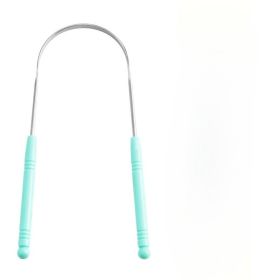1PCS Stainless Steel Tongue Scraper Oral Tongue Cleaner Brush Tongue Toothbrush Oral Hygiene High Quality Tounge Scraper (Color: 1pcs Green(pp Bag))