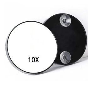 30x Magnification Mirror With Suction Cup Blackhead Magnifying Compact Remove Acne Pores Tool Bathroom Makeup Mirror (Color: Black 10x)