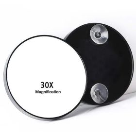 30x Magnification Mirror With Suction Cup Blackhead Magnifying Compact Remove Acne Pores Tool Bathroom Makeup Mirror (Color: Black 30x)