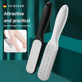 High-Quality 304 Stainless Steel Foot File Double Sided Callus Remover For Dead Skin Professional Pedicure Tools Callous Scraper (Color: White and Black)