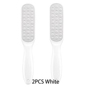 High-Quality 304 Stainless Steel Foot File Double Sided Callus Remover For Dead Skin Professional Pedicure Tools Callous Scraper (Color: 2PCS White)