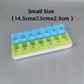 New Weekly Portable Travel Pill Cases Box 7 Days Organizer 14 Grids Pills Container Storage Tablets Vitamins Medicine Fish Oils (Color: NO.17)
