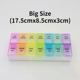 New Weekly Portable Travel Pill Cases Box 7 Days Organizer 14 Grids Pills Container Storage Tablets Vitamins Medicine Fish Oils (Color: NO.14)