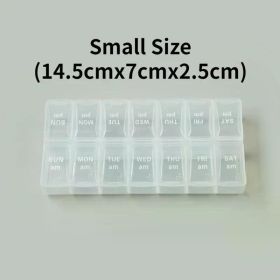 New Weekly Portable Travel Pill Cases Box 7 Days Organizer 14 Grids Pills Container Storage Tablets Vitamins Medicine Fish Oils (Color: NO.15)