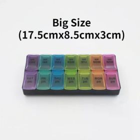 New Weekly Portable Travel Pill Cases Box 7 Days Organizer 14 Grids Pills Container Storage Tablets Vitamins Medicine Fish Oils (Color: NO.13)