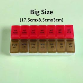 New Weekly Portable Travel Pill Cases Box 7 Days Organizer 14 Grids Pills Container Storage Tablets Vitamins Medicine Fish Oils (Color: NO.12)