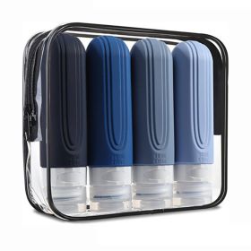 90ml/Set Silicone Travel Multicolour Cosmetic Bottles Empty Container Leakproof Refillable Bottle For Shampoo Conditioner Lotion (Color: Blue, Specification, Material: Other, Silicone)