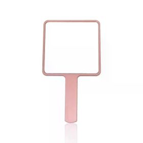 Eyelash Extension Handheld Makeup Mirror Square Makeup Vanity Mirror with Handle Hand Mirror SPA Salon Compact Mirrors (Color: Pink)