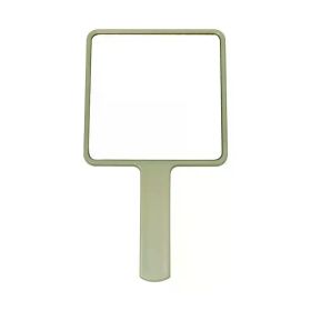 Eyelash Extension Handheld Makeup Mirror Square Makeup Vanity Mirror with Handle Hand Mirror SPA Salon Compact Mirrors (Color: green)