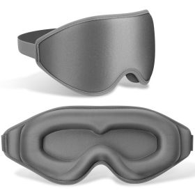 3D Sleeping Mask 100% Blockout Light Sleep Mask For Eye Soft Eye Mask for Travel Eyeshade Night Breathable Blindfold Slaapmasker (Color: Type-B-Gray)