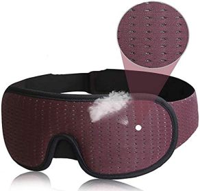3D Mask for Sleep Eye Mask Lights Blockout Soft Padded Sleeping Fabric Cover Shade Blindfold Eyepatch (Color: Purple)