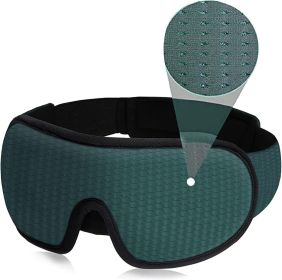 3D Mask for Sleep Eye Mask Lights Blockout Soft Padded Sleeping Fabric Cover Shade Blindfold Eyepatch (Color: green)
