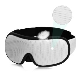 3D Mask for Sleep Eye Mask Lights Blockout Soft Padded Sleeping Fabric Cover Shade Blindfold Eyepatch (Color: White)