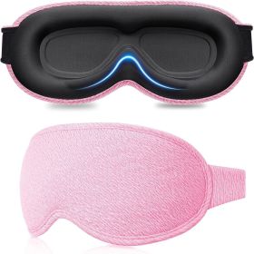 3D Sleeping Mask 100% Blockout Light Sleep Mask For Eye Soft Eye Mask for Travel Eyeshade Night Breathable Blindfold Slaapmasker (Color: Type-C-Pink)