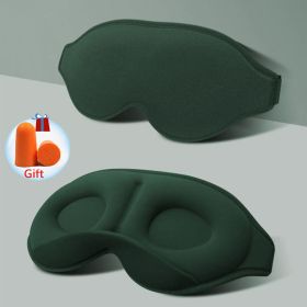 3D Sleeping Mask 100% Blockout Light Sleep Mask For Eye Soft Eye Mask for Travel Eyeshade Night Breathable Blindfold Slaapmasker (Color: Type-D-Green)