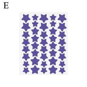 40pcs Colorful PE Pimple Patches Cute Star Shaped Pimple Cover Sticker Invisible Pimple Cover Removal Pimple Patch (Color: E)