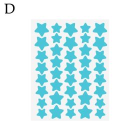 40pcs Colorful PE Pimple Patches Cute Star Shaped Pimple Cover Sticker Invisible Pimple Cover Removal Pimple Patch (Color: D)