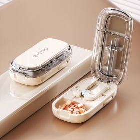 Portable Pill Organizer 3 Times A Day Pill Box Compartments Travel Pill Holder for Vitamins Medicines Small Pocket Medicine Case (Color: Quarter PillCutter W)