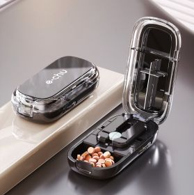 Portable Pill Organizer 3 Times A Day Pill Box Compartments Travel Pill Holder for Vitamins Medicines Small Pocket Medicine Case (Color: Quarter PillCutter B)