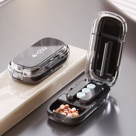 Portable Pill Organizer 3 Times A Day Pill Box Compartments Travel Pill Holder for Vitamins Medicines Small Pocket Medicine Case (Color: Halves Pill Cutter B)