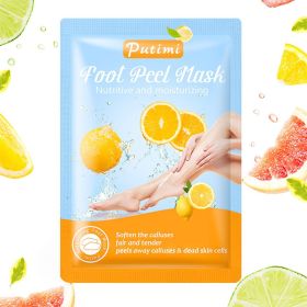 Exfoliating Foot Mask Foot SPA Pedicure Socks Removing Dead Skin Whitening Heels Feet Peeling Anti Cracked Foot Skin Care (Color: B lemon)
