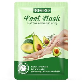 Exfoliating Foot Mask Foot SPA Pedicure Socks Removing Dead Skin Whitening Heels Feet Peeling Anti Cracked Foot Skin Care (Color: A avocado)
