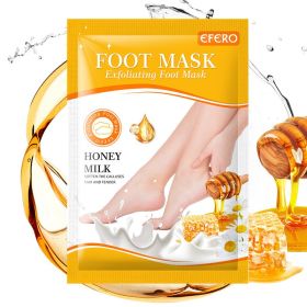 Exfoliating Foot Mask Foot SPA Pedicure Socks Removing Dead Skin Whitening Heels Feet Peeling Anti Cracked Foot Skin Care (Color: A honey)
