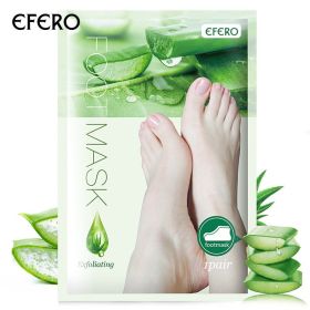 Exfoliating Foot Mask Foot SPA Pedicure Socks Removing Dead Skin Whitening Heels Feet Peeling Anti Cracked Foot Skin Care (Color: A aloe)