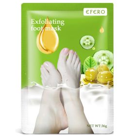 Exfoliating Foot Mask Foot SPA Pedicure Socks Removing Dead Skin Whitening Heels Feet Peeling Anti Cracked Foot Skin Care (Color: A olive)