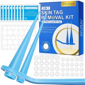 Skin Tag Removal Kit For Small to Large Skin Tags 2-8mm for Home Use Safe and Effective Skin Remover Bands With Cleansing Swabs (Color: For 1-9MM)