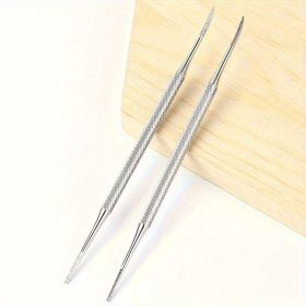 Professional Stainless Steel Nail Lifter and File, Dual-Headed Toenail Cleaner, Pedicure Tools for Toenail Fungus/Dirt Removal (Color: 2pcs)