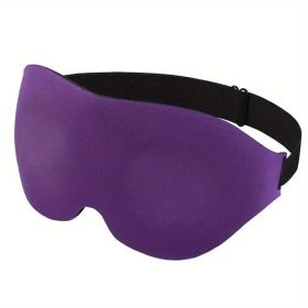 Eye Mask for Sleeping 3D Contoured Cup Blindfold Concave Molded Night Sleep Mask Block Out Light with Women Men with Earplugs (Color: Purple)
